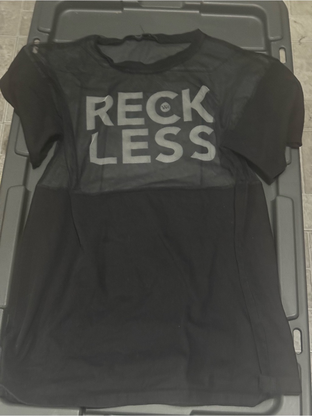 Young & Reckless Black Mesh 'RECKLESS' Graphic Tee dress